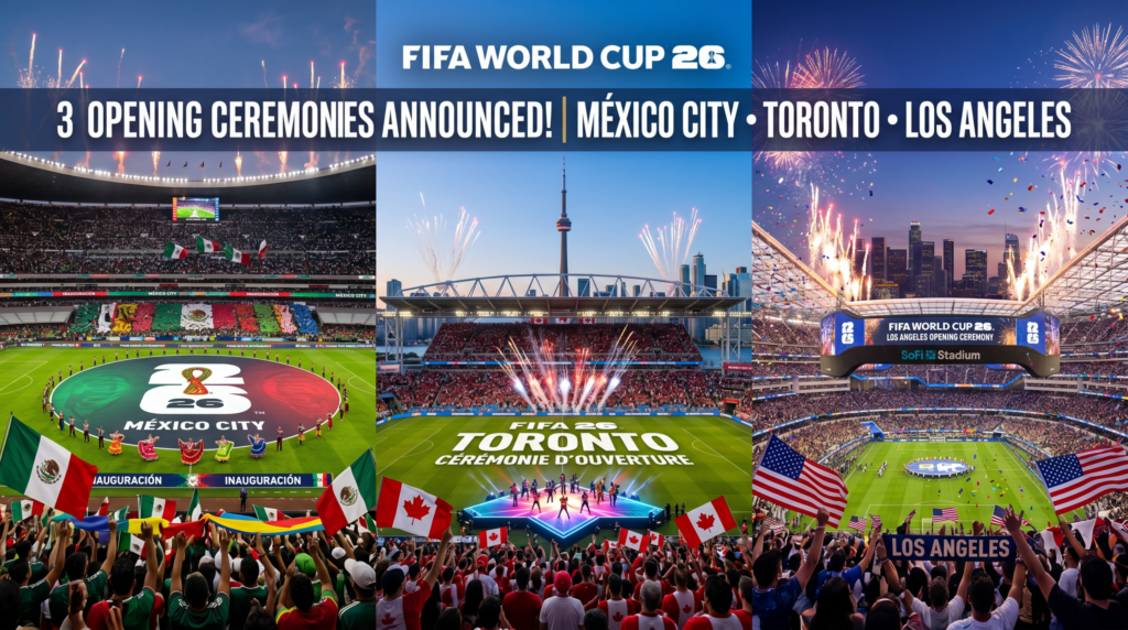 México, Canadá y Estados Unidos encenderán el Mundial 2026 con históricas ceremonias inaugurales